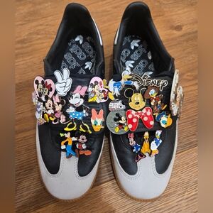 Worn Once Adidas Black and Gray Sneakers with Disney Pins